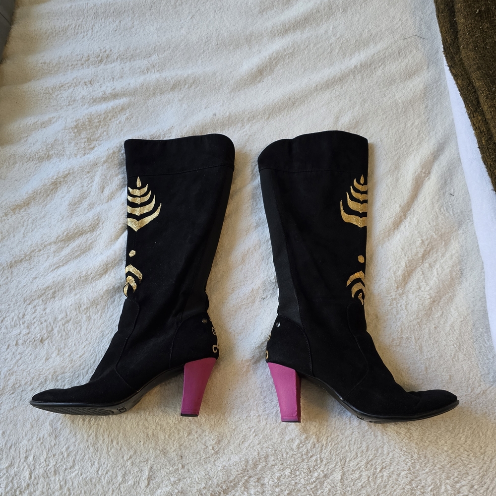Frozen 1 Cosplay Hand painted Anna Boots